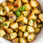 Homemade Crispy Lemon Roasted Potatoes with Fresh Basil recipe photo
