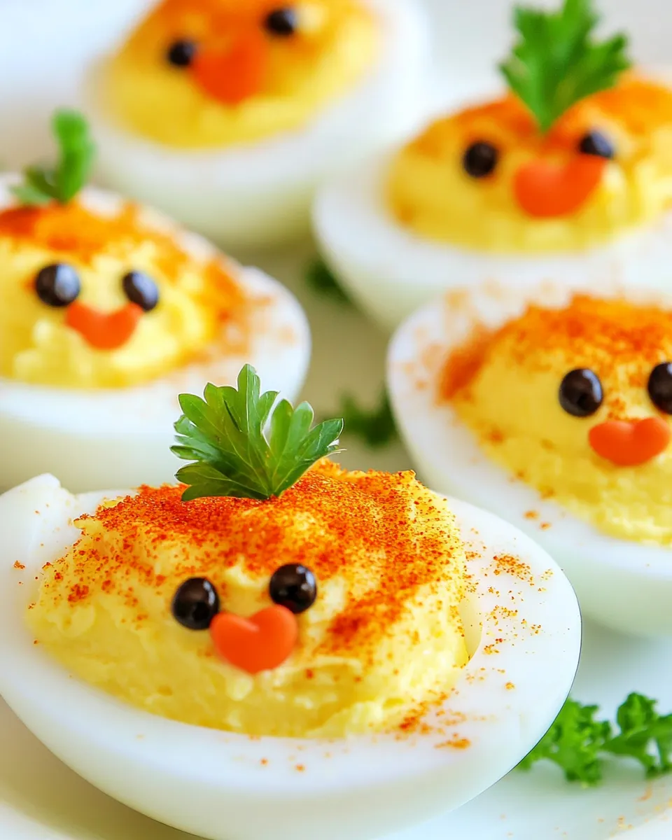 Easy Deviled Egg Chicks food shot