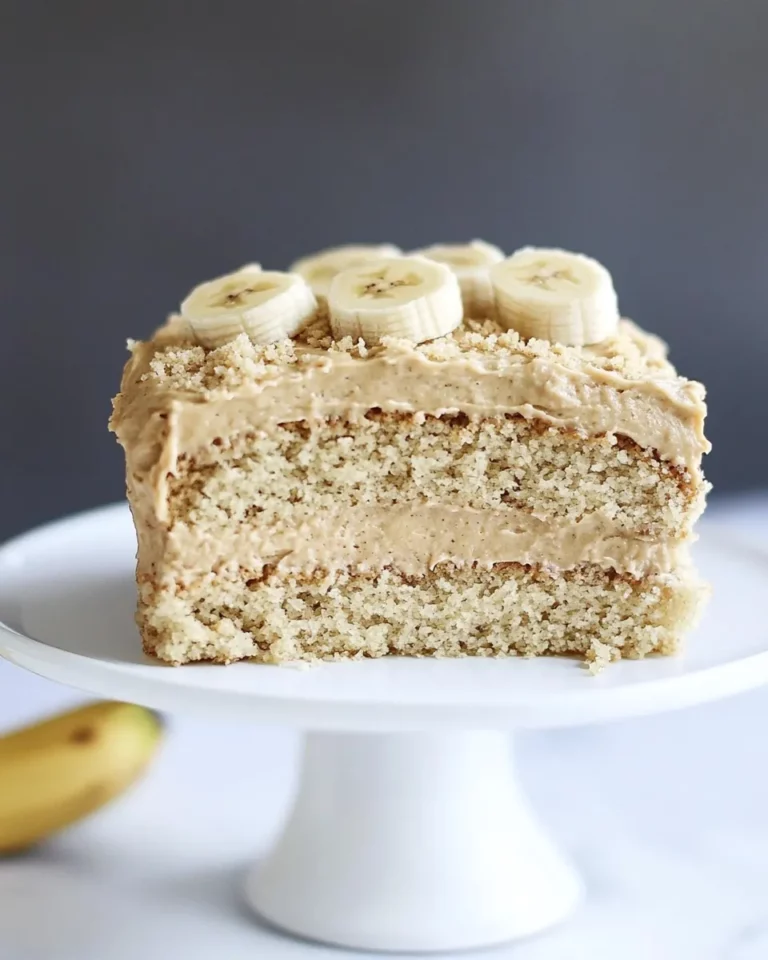 Homemade Easy Banana Cake with Peanut Butter Frosting photo