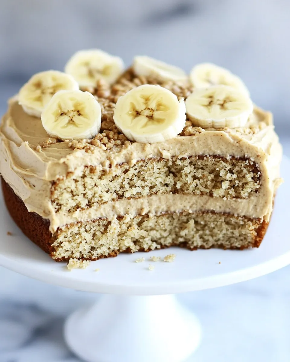 Classic Easy Banana Cake with Peanut Butter Frosting recipe image