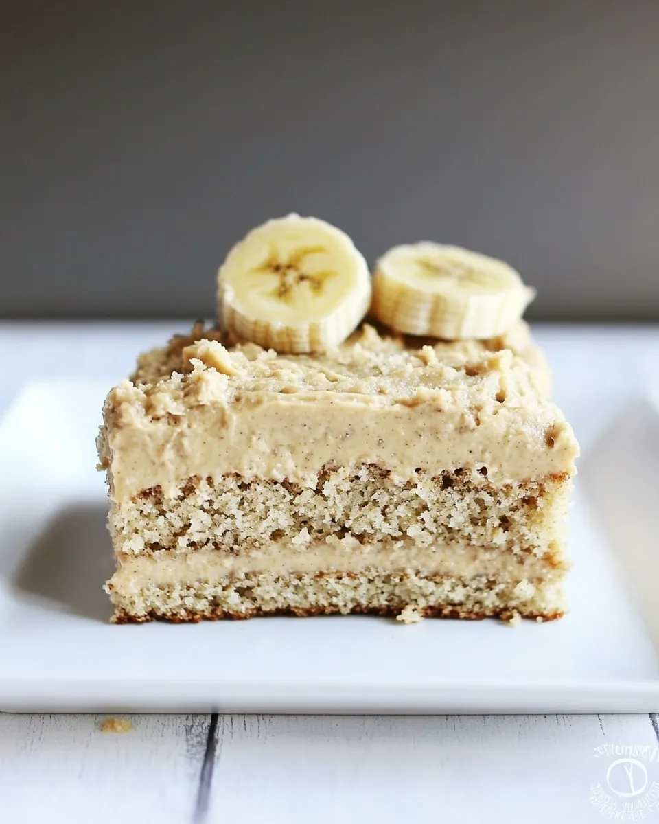 Delicious Easy Banana Cake with Peanut Butter Frosting dish photo