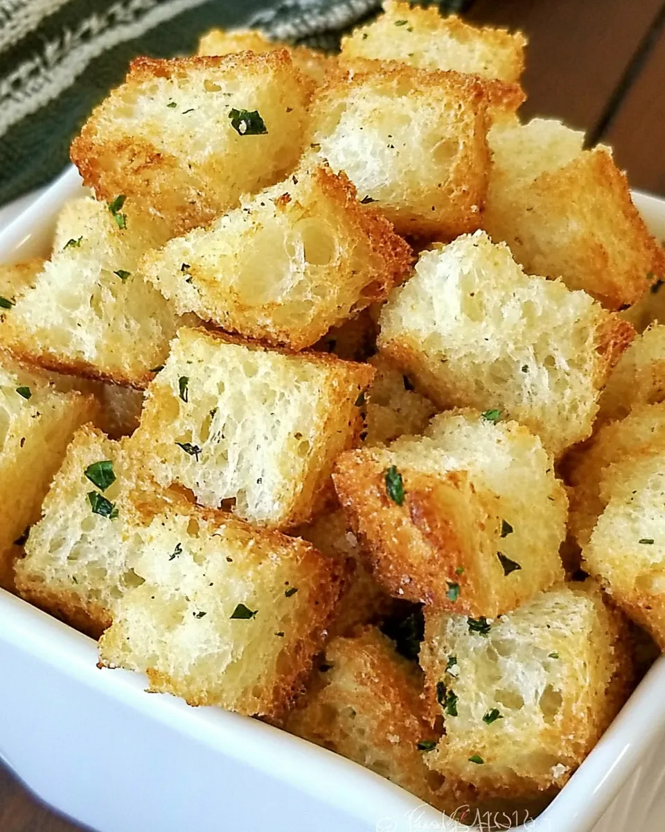 Quick Easy Homemade Parmesan Garlic Croutons dish photo