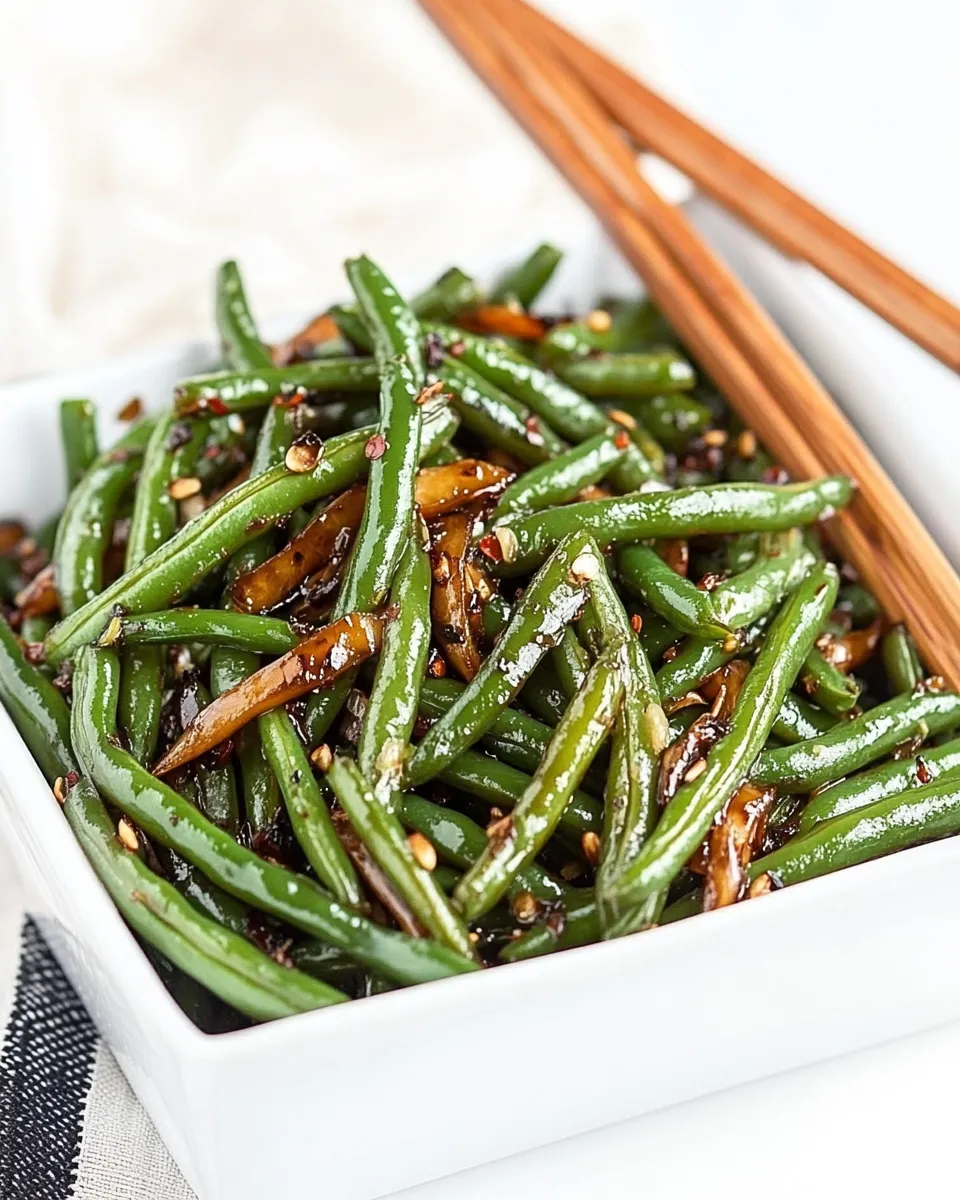 Delicious Garlicky Green Beans Stir Fry plate image