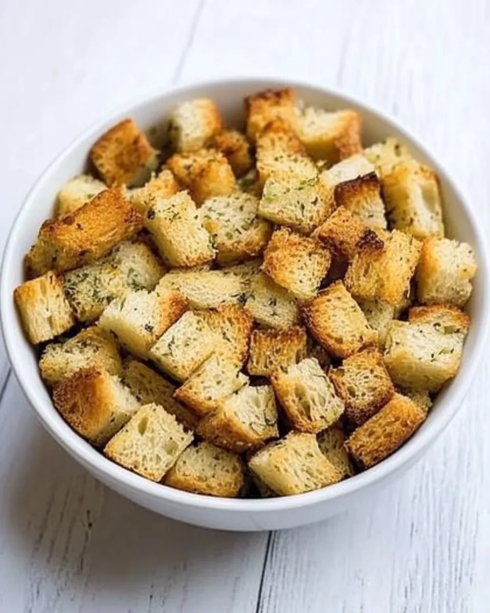 Quick Homemade Croutons food shot