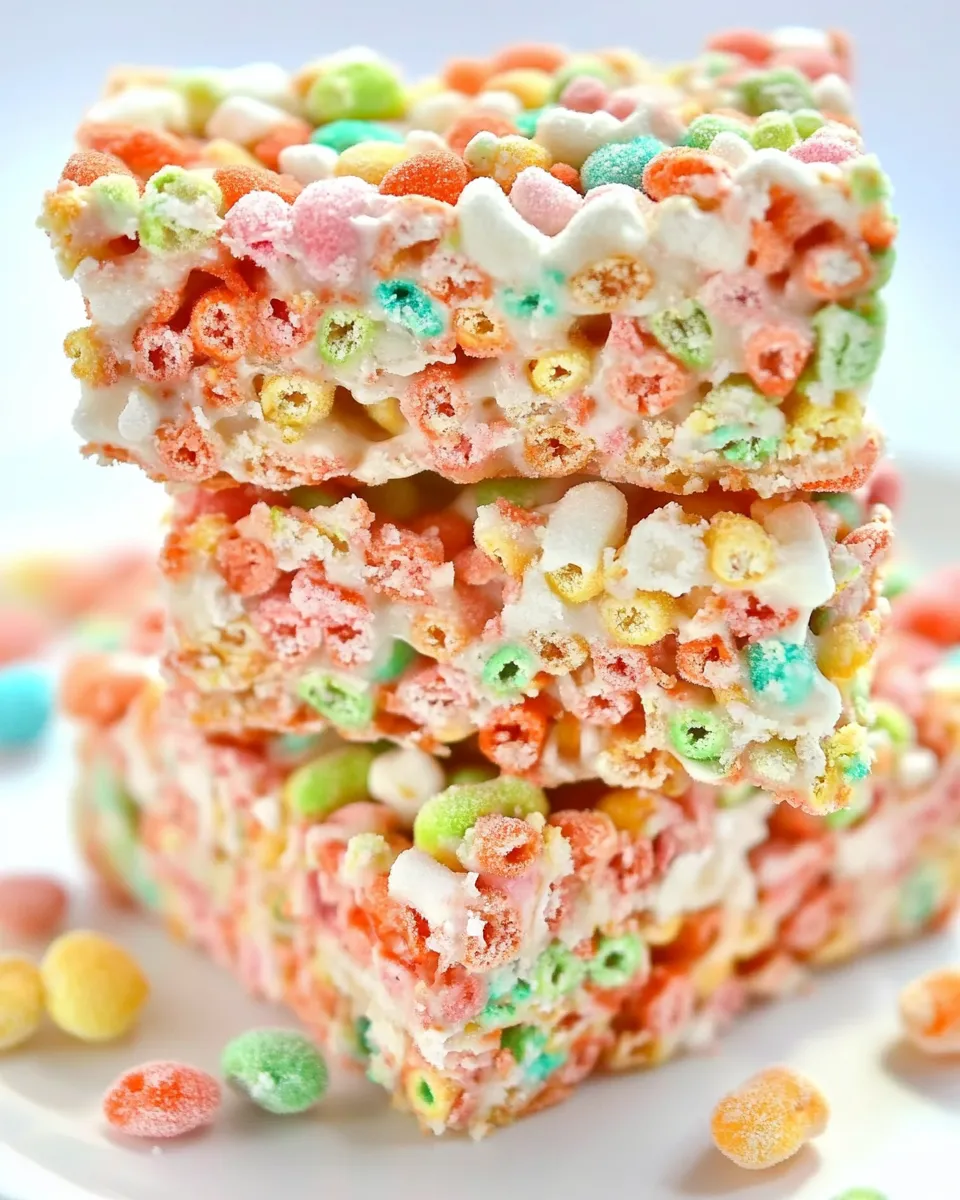 Easy Ice Cream Pebbles Marshmallow Cereal Bars Recipe shot