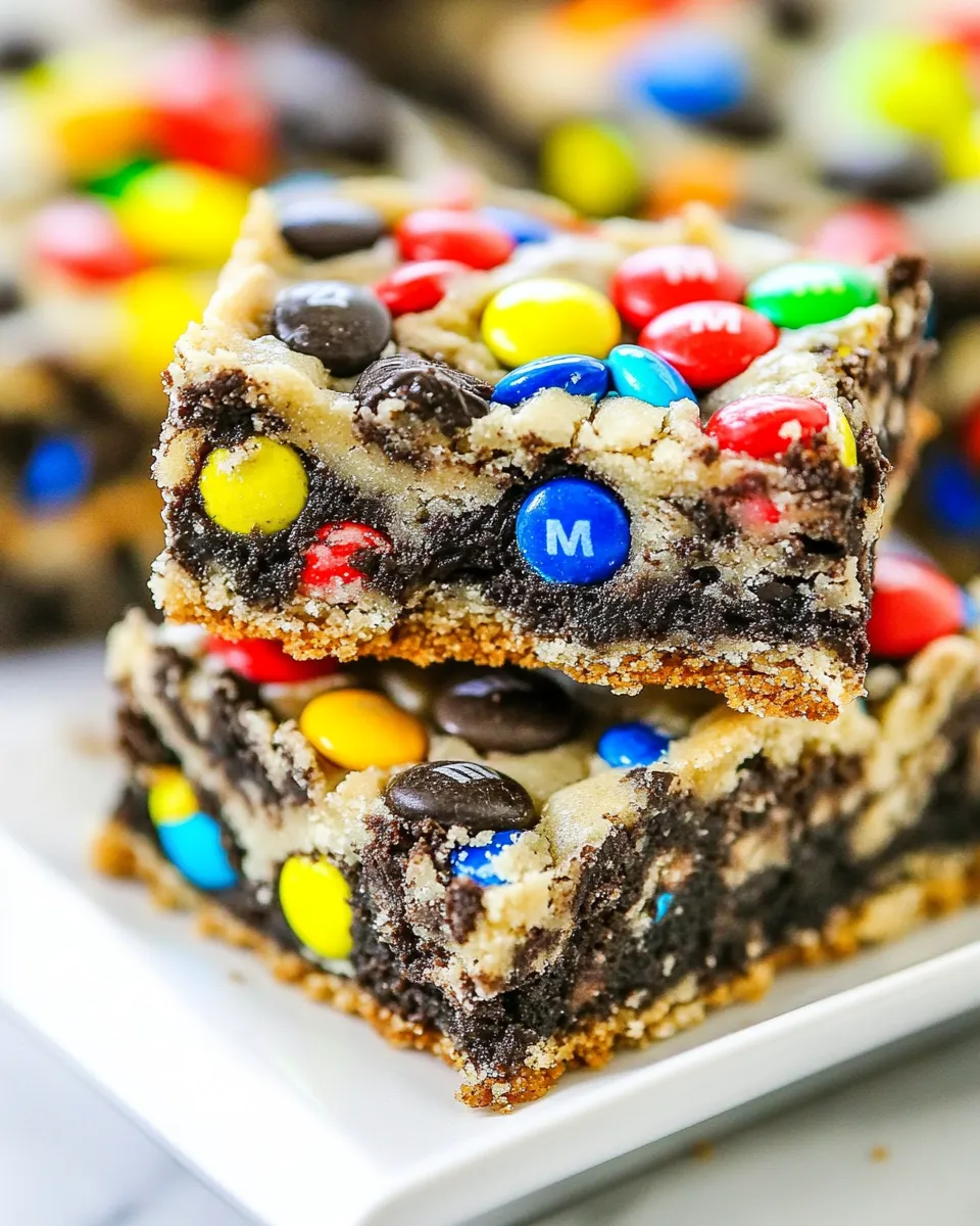 Easy Loaded M&M Oreo Cookie Bars recipe photo