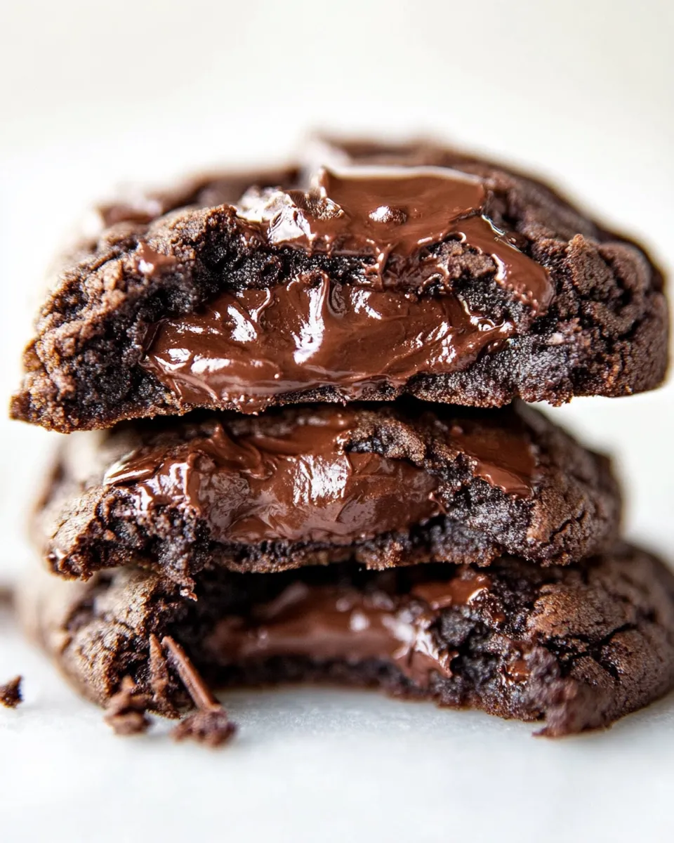 Easy Nutella Stuffed Double Chocolate Cookies recipe photo