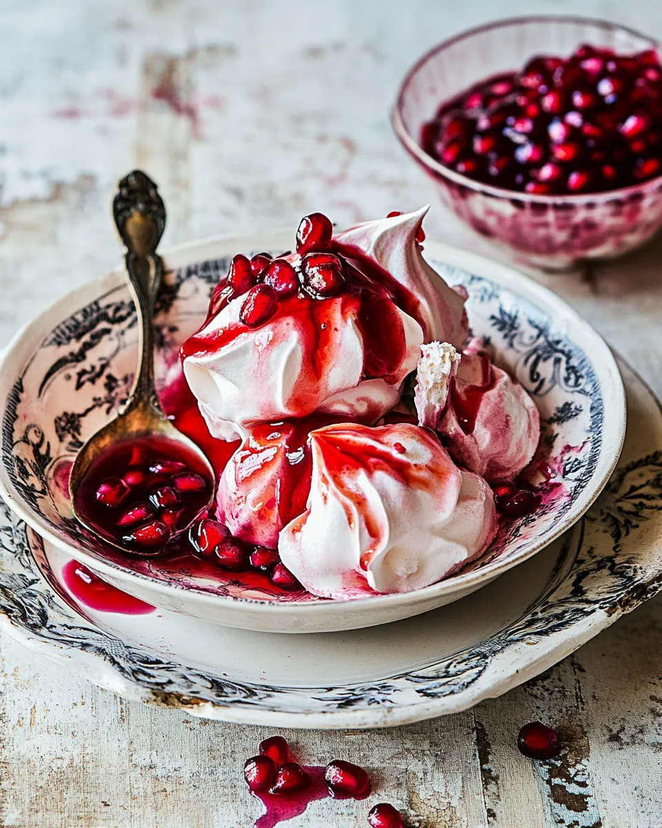 Classic Pink meringues with pomegranate syrup image