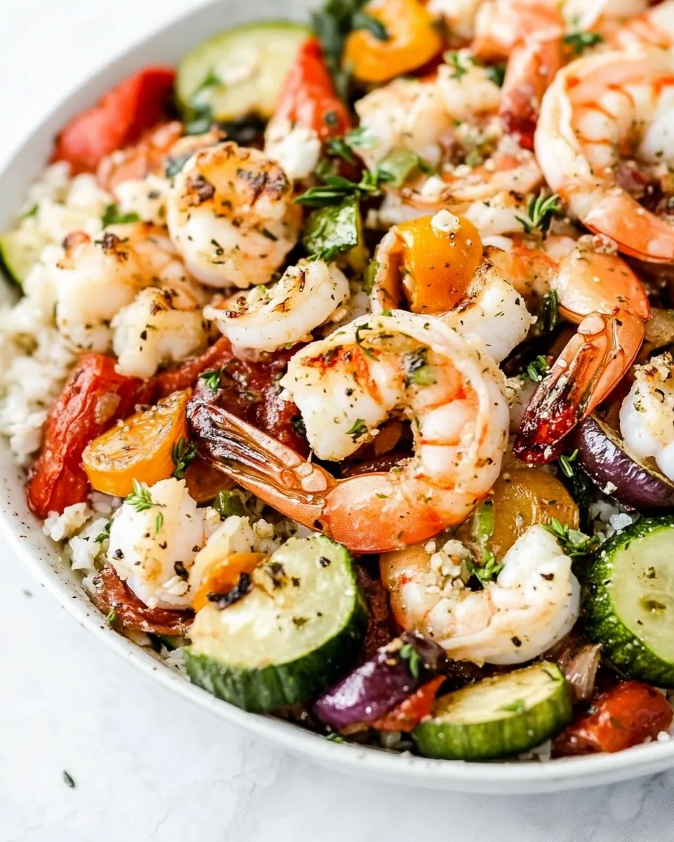 Healthy Sheet Pan Mediterranean Shrimp dish photo