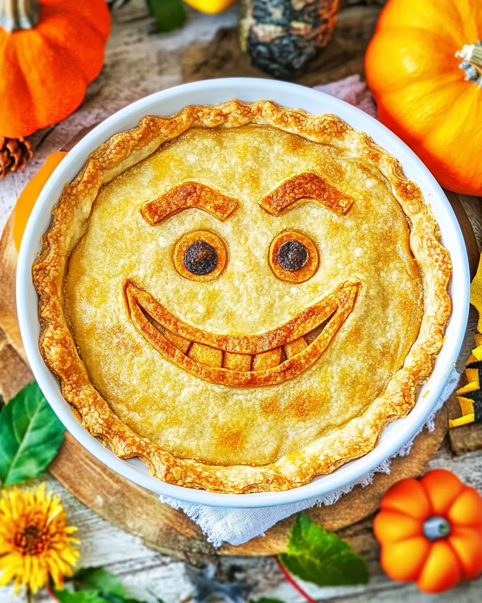 Classic Spooky Faced Halloween Apple Pie image