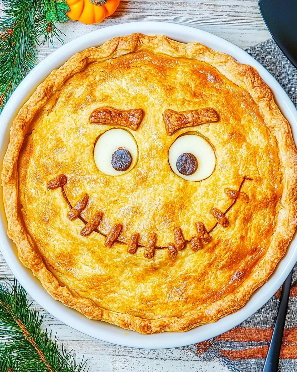 Easy Spooky Faced Halloween Apple Pie recipe image
