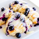 Homemade Sweet Glazed Blueberry Biscuits photo
