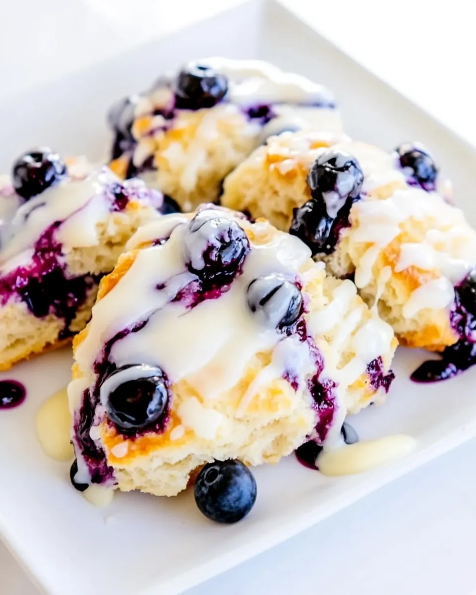 Homemade Sweet Glazed Blueberry Biscuits photo