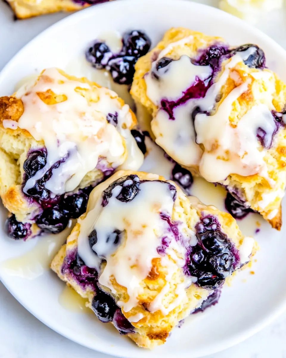 Classic Sweet Glazed Blueberry Biscuits image
