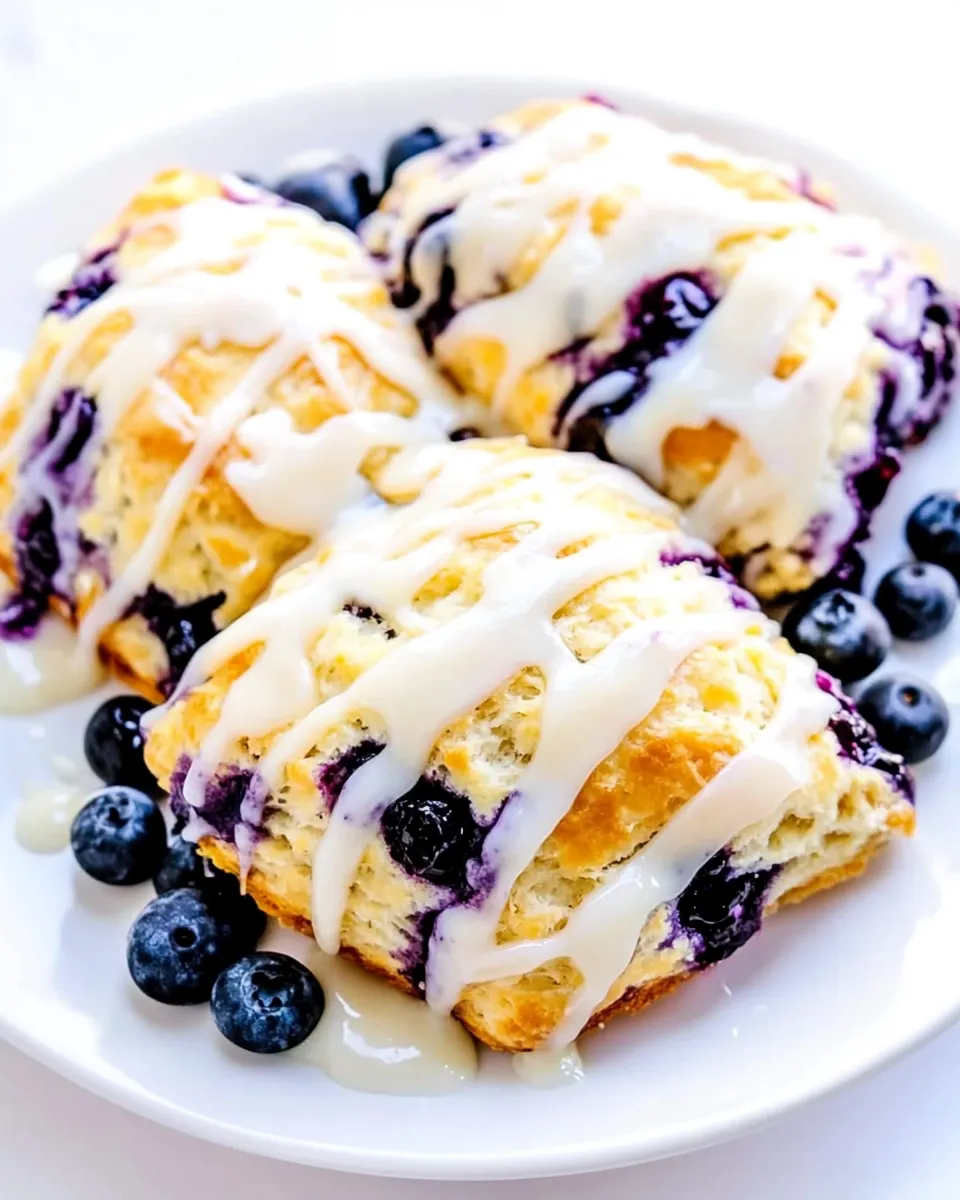 Easy Sweet Glazed Blueberry Biscuits recipe photo