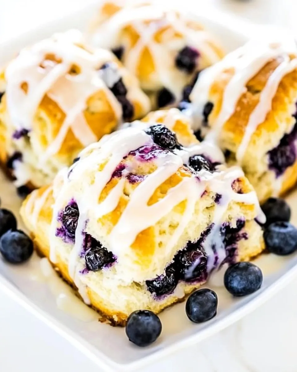 Delicious Sweet Glazed Blueberry Biscuits dish photo