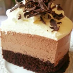 Homemade Triple Chocolate Mousse Cake photo