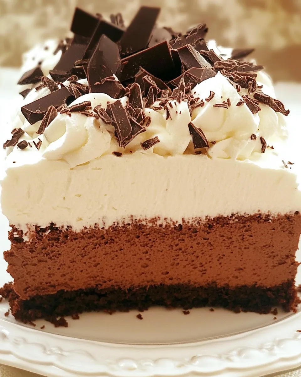Easy Triple Chocolate Mousse Cake recipe image