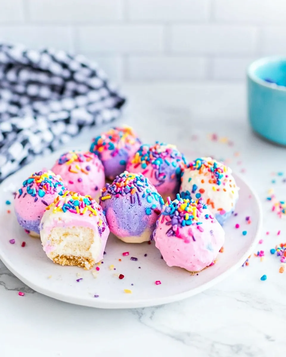 Homemade Unicorn Cheesecake Bites photo