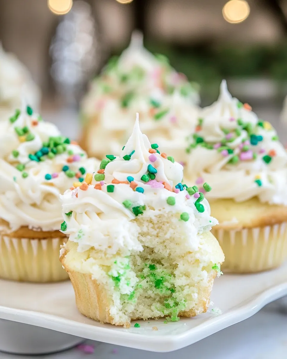 Easy Watergate Cupcakes food shot