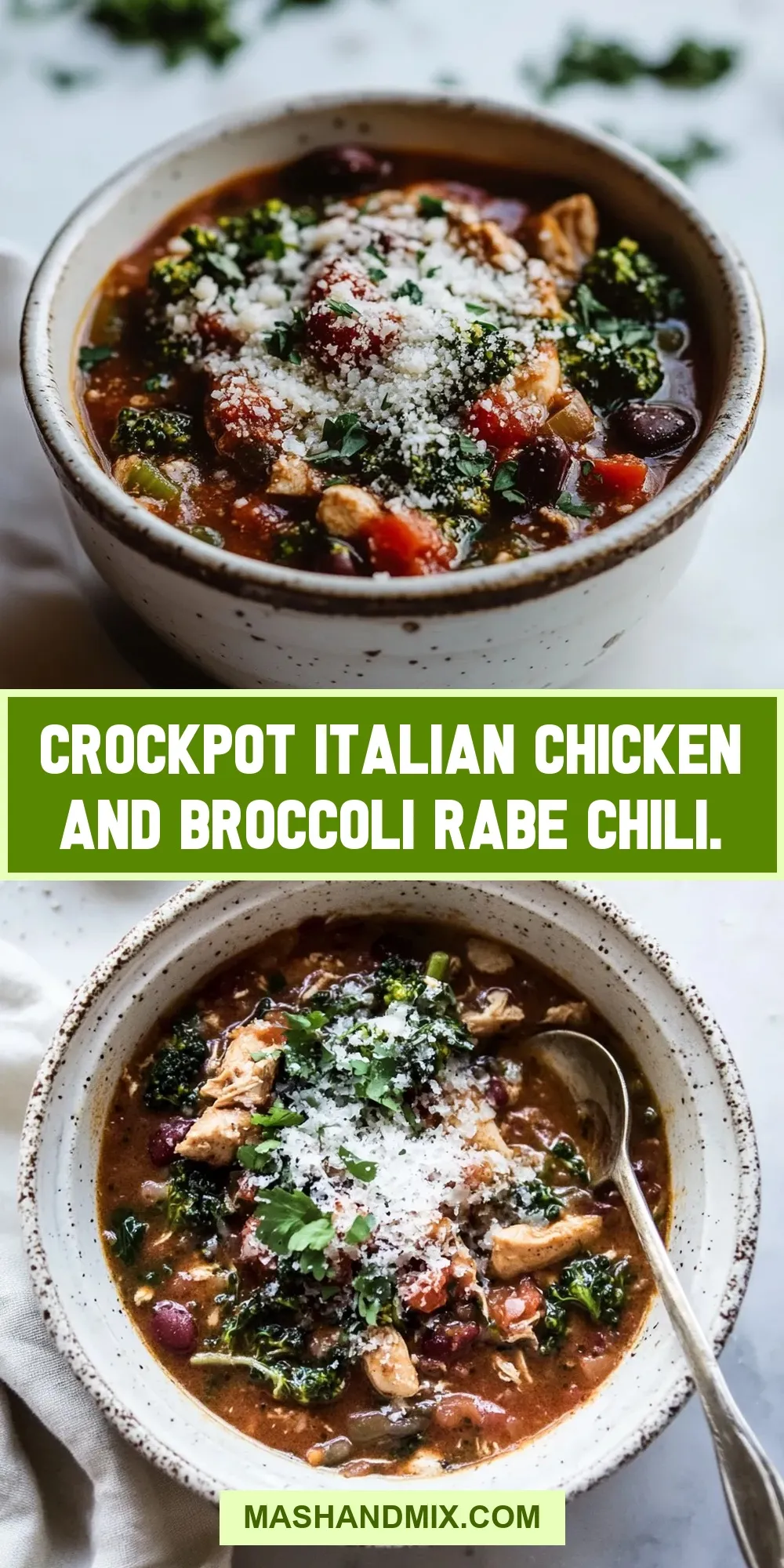 Crockpot Italian Chicken And Broccoli Rabe Chili. (Easy & Delicious)