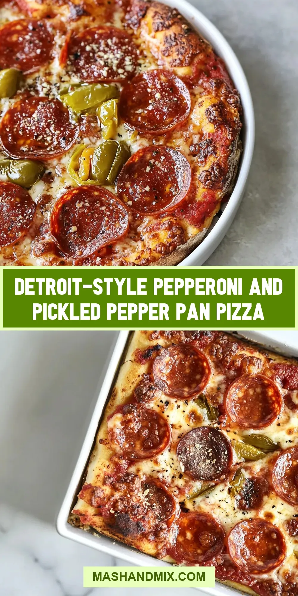 Easy Detroit-Style Pepperoni And Pickled Pepper Pan Pizza Recipe