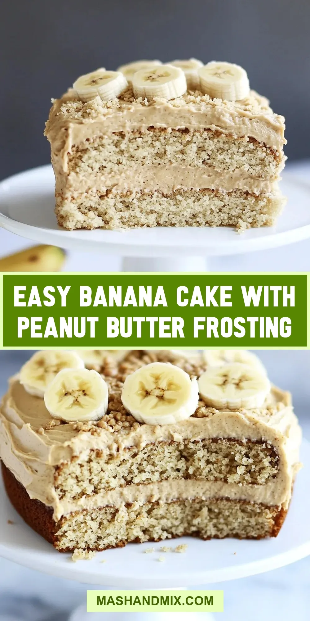 Easy Easy Banana Cake With Peanut Butter Frosting Recipe