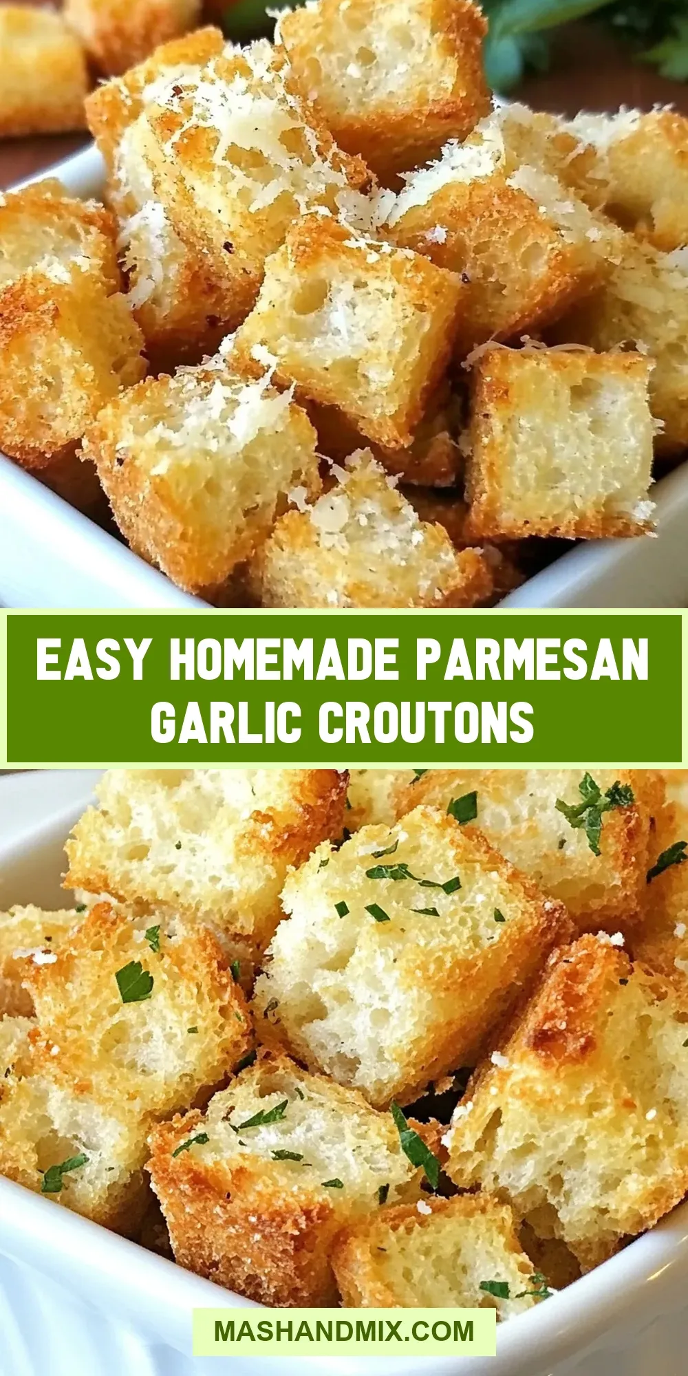 Easy Easy Homemade Parmesan Garlic Croutons Recipe