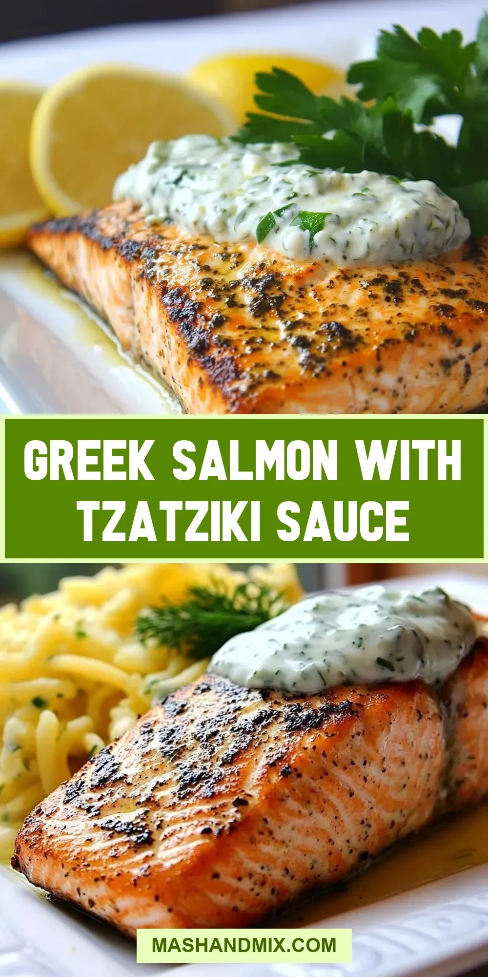 The Best Greek Salmon With Tzatziki Sauce Ever