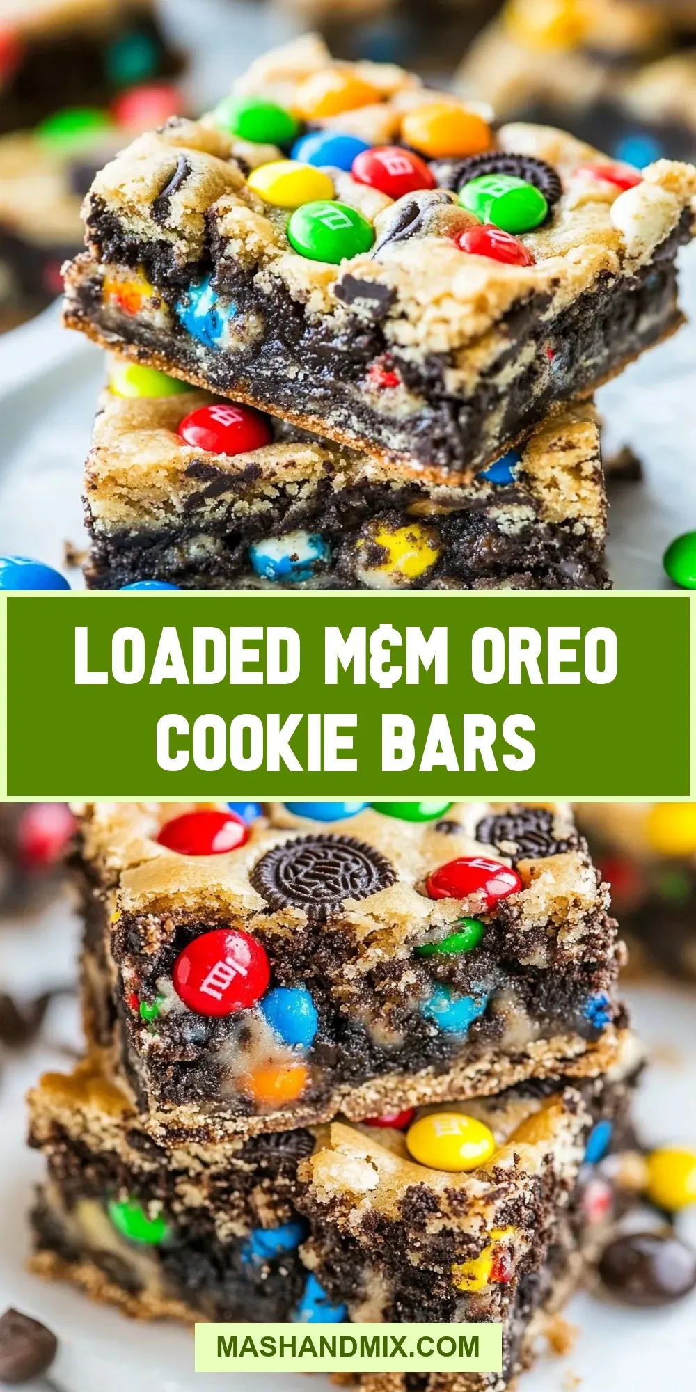 Loaded M&M Oreo Cookie Bars Recipe