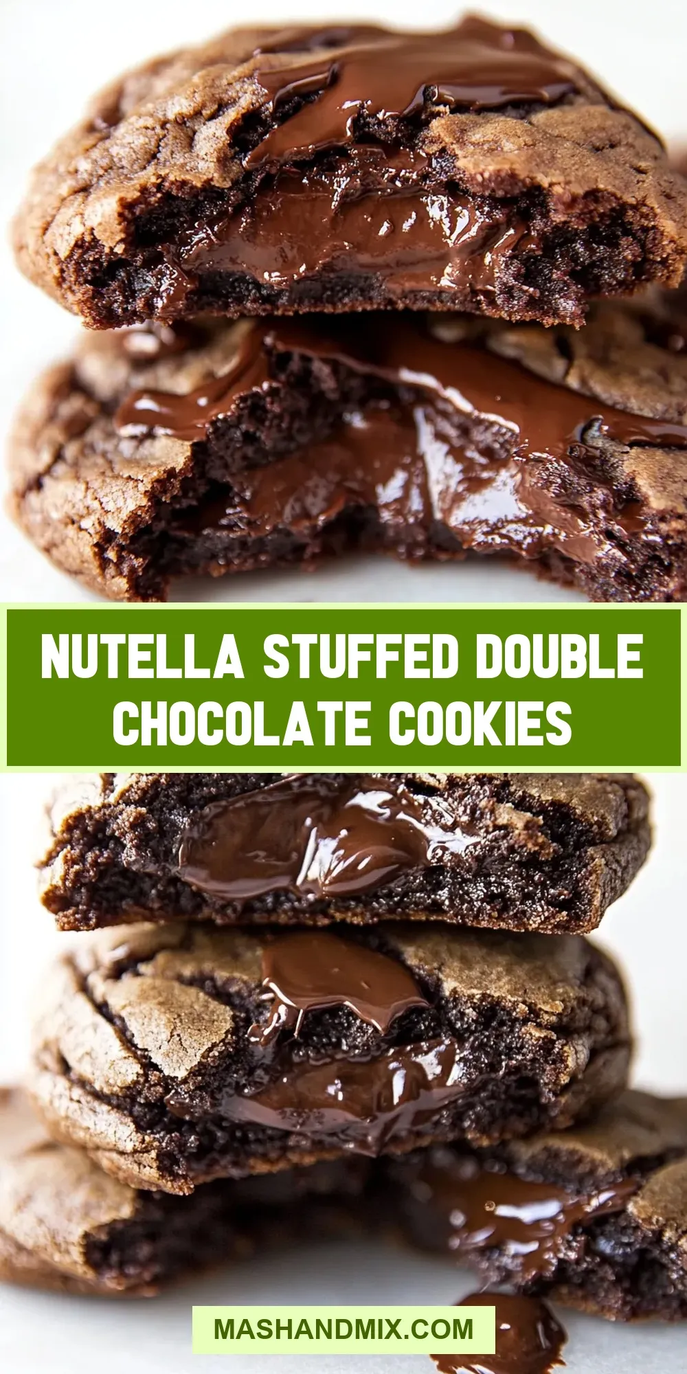 Nutella Stuffed Double Chocolate Cookies Recipe
