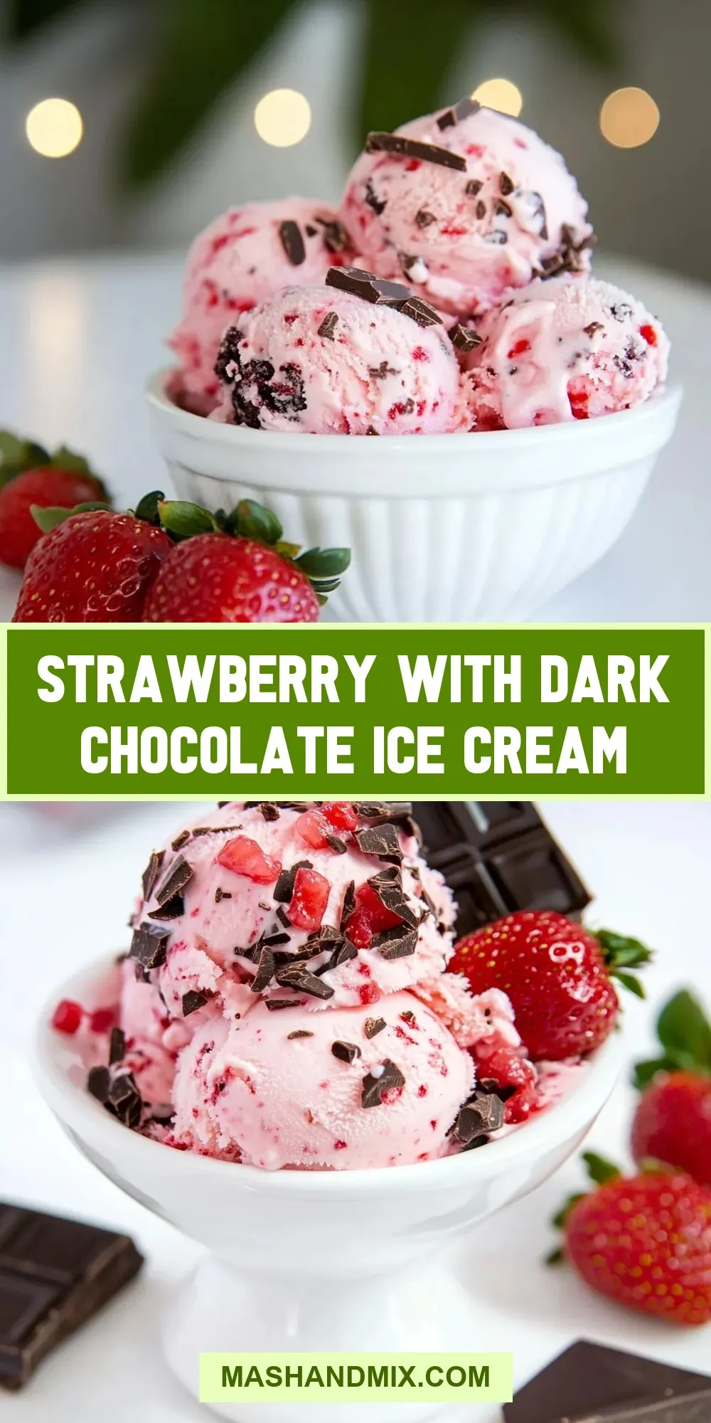 The Best Strawberry With Dark Chocolate Ice Cream Ever