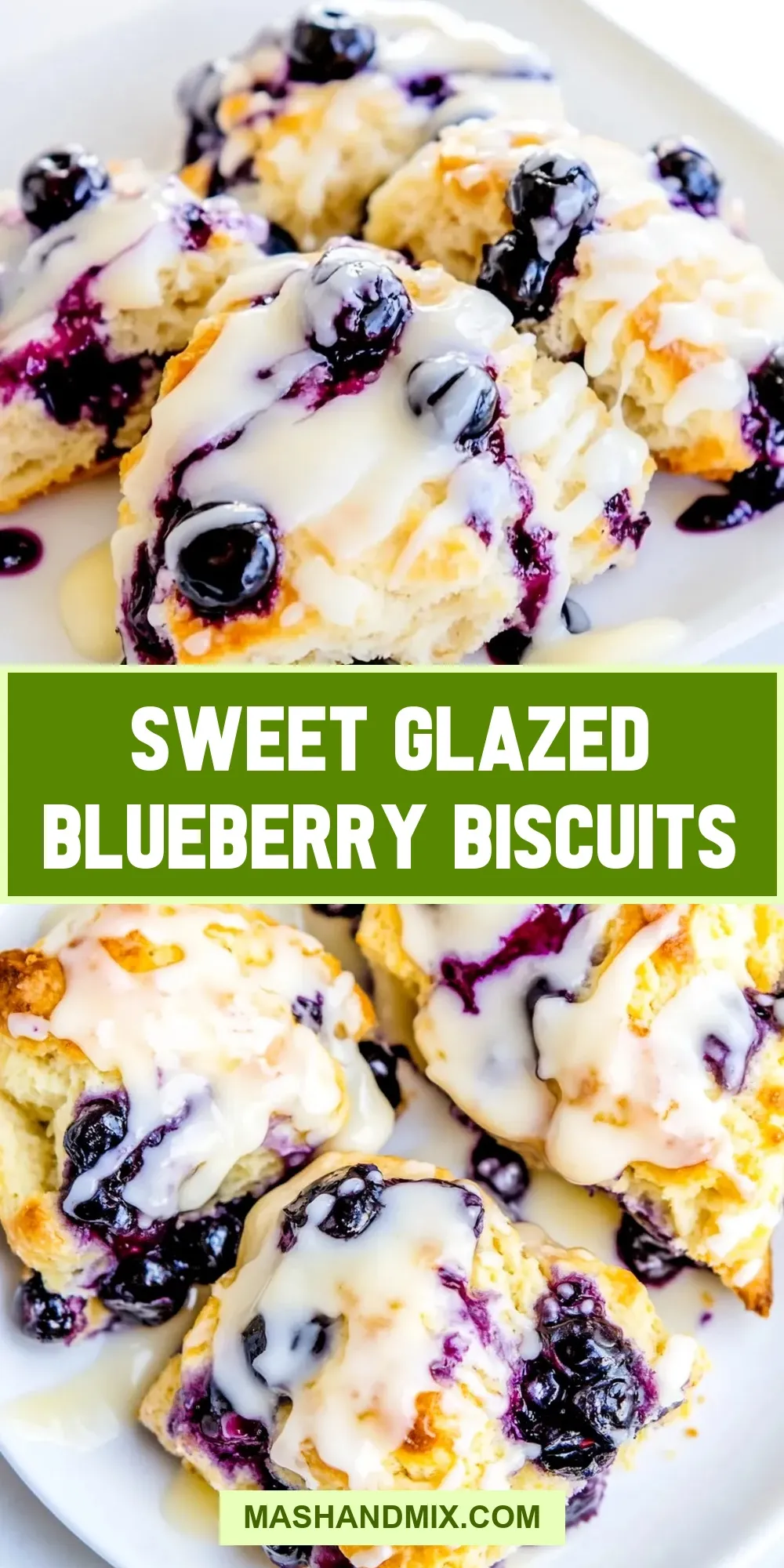 Sweet Glazed Blueberry Biscuits Recipe