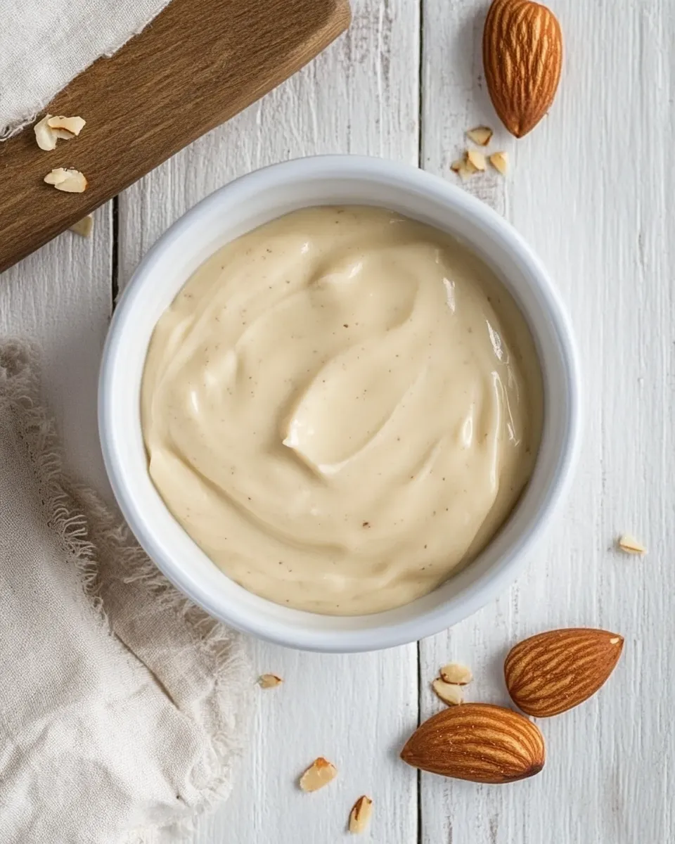 Delicious 3-Ingredient Almond Butter Yogurt Dip shot