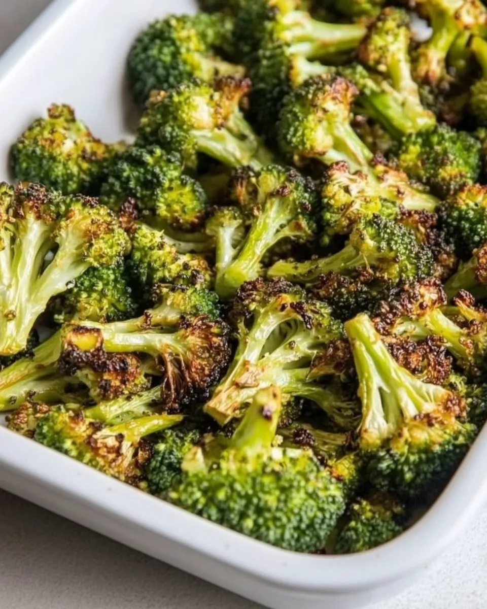 Delicious 3-Ingredient Spicy Roasted Broccoli shot