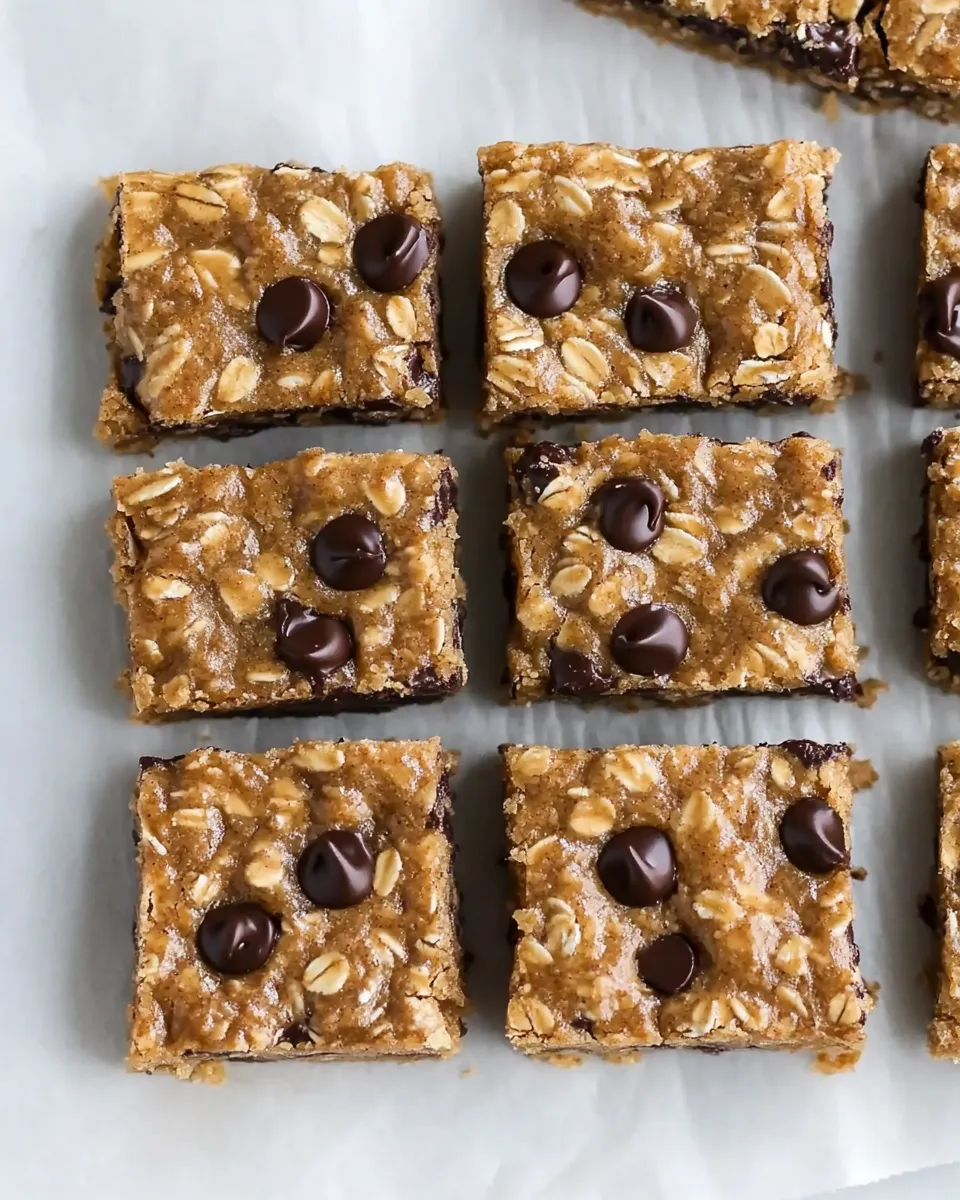 Classic 5-Ingredient Almond Butter Oatmeal Chocolate Chip Cookie Bars dish photo