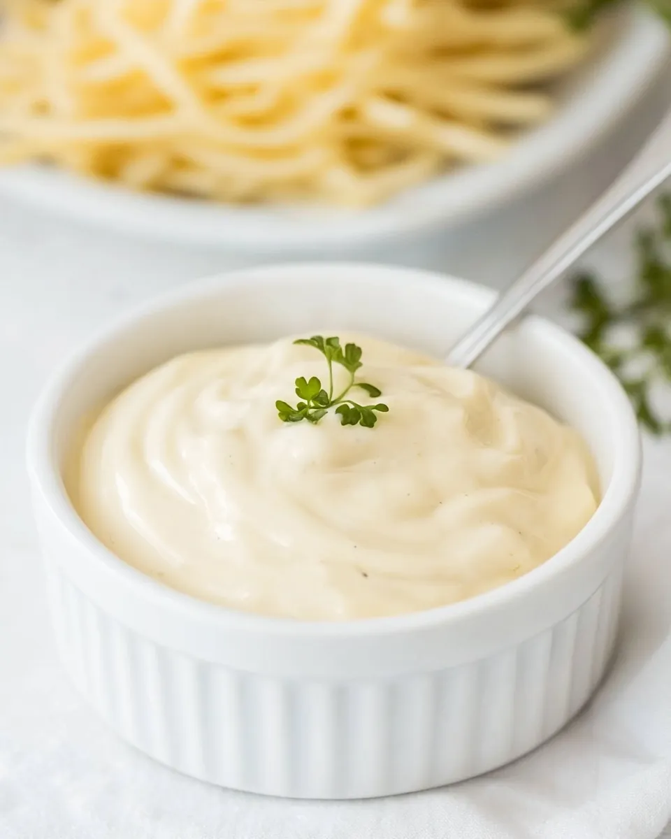 Delicious 5-Minute Dairy-Free Alfredo Sauce shot