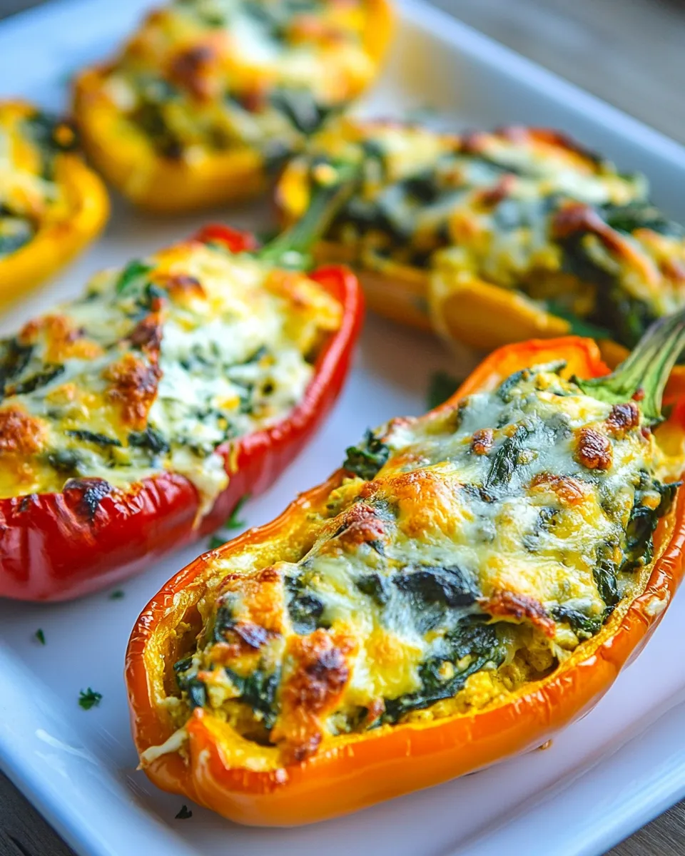 Homemade 5 Cheese & Spinach Stuffed Sweet Peppers photo