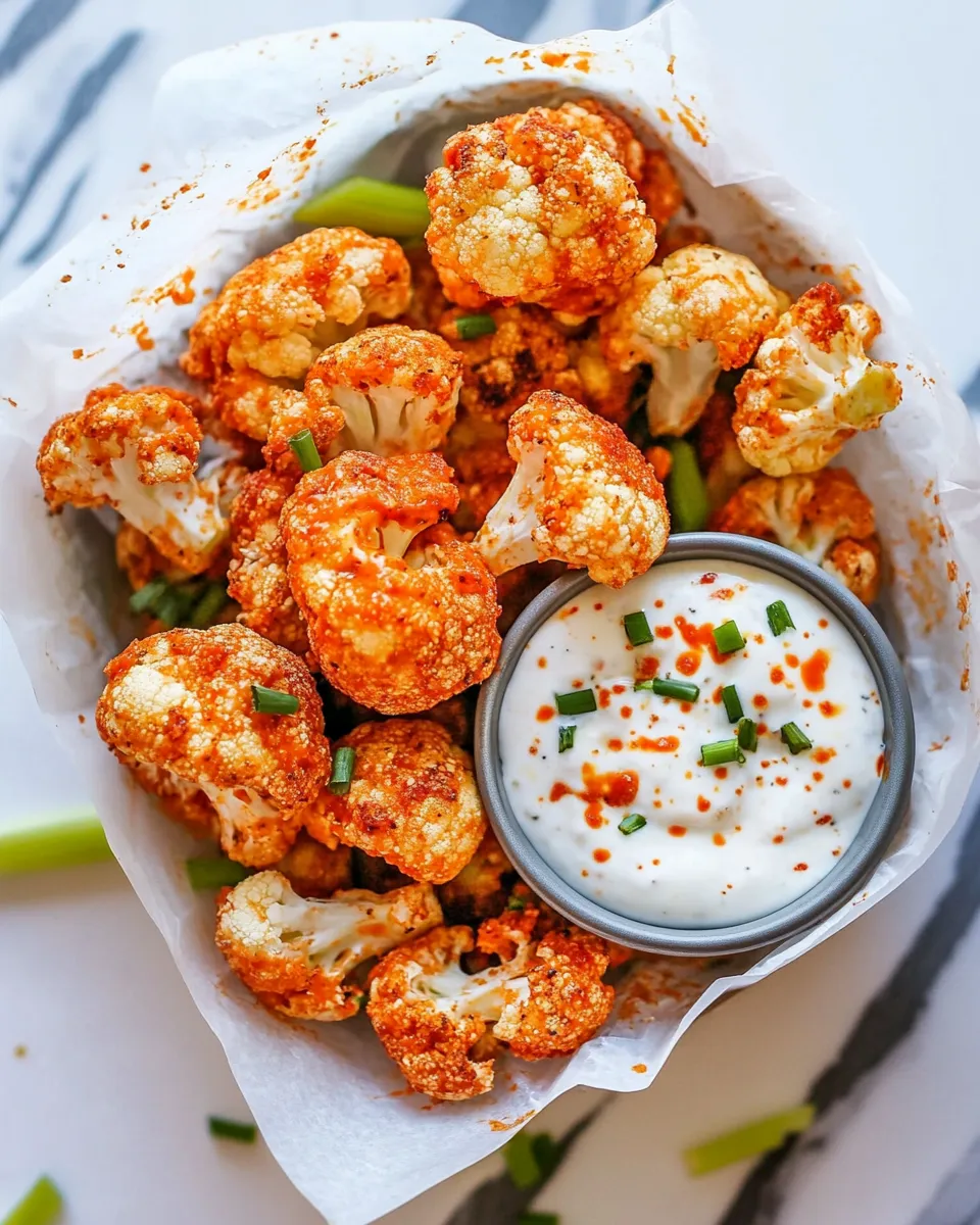 Healthy Air-Fryer Buffalo Cauliflower shot