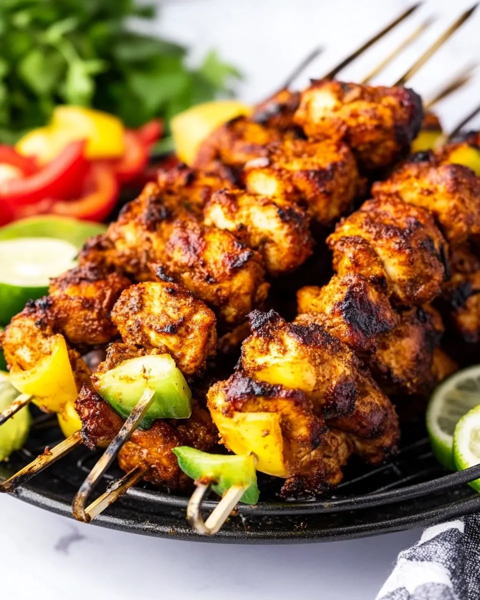 Delicious Air Fryer Chicken Shawarma Skewers shot