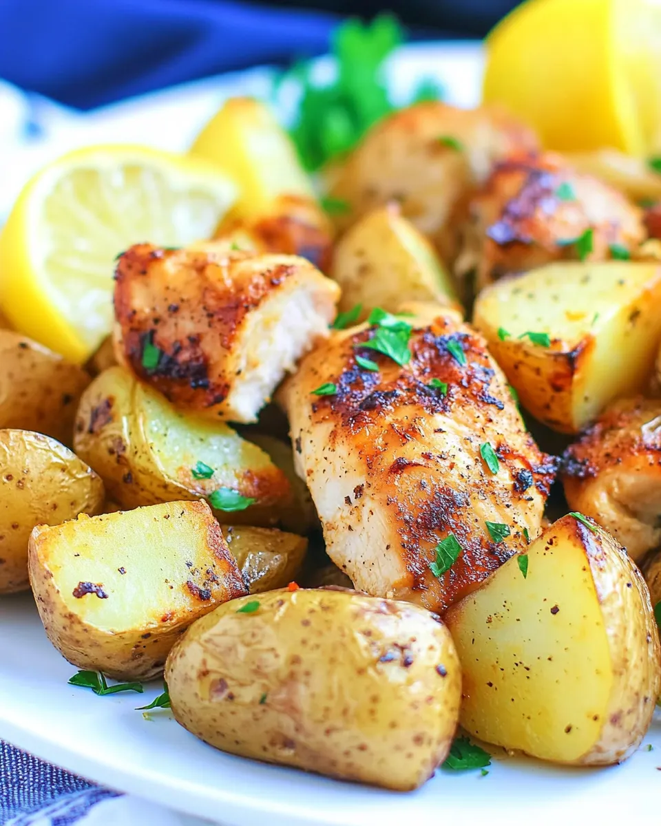 Easy Air Fryer Chicken and Potatoes dish photo