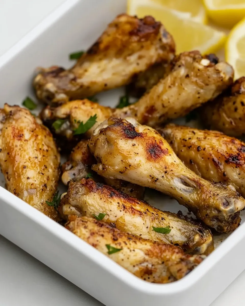 Delicious Air Fryer Lemon Pepper Chicken Wings shot