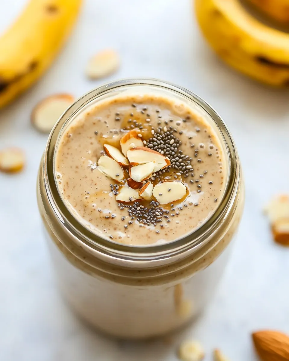 Delicious Almond Butter Chia Smoothie shot