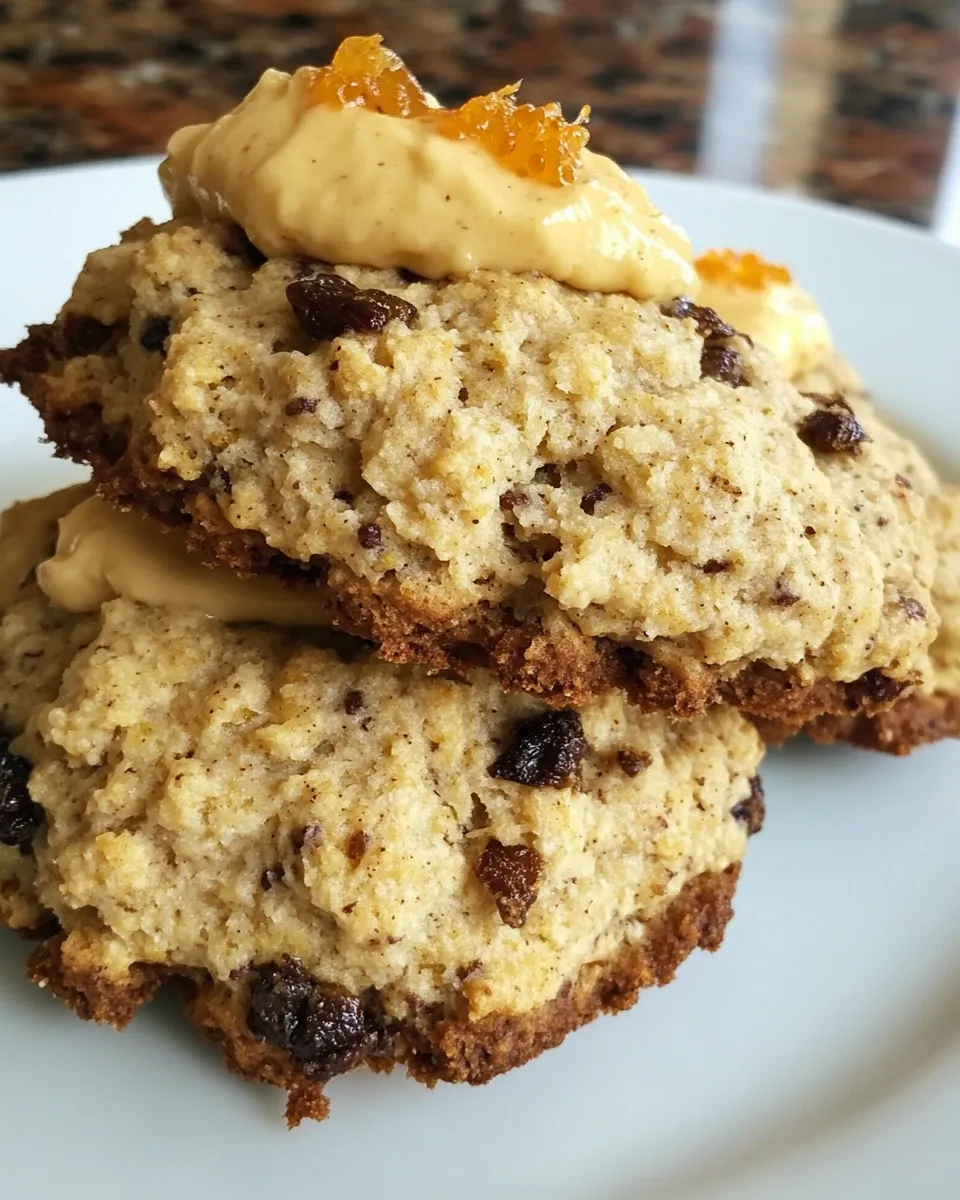 Delicious Almond Flour Ginger Scones with Honey Orange Frosting shot