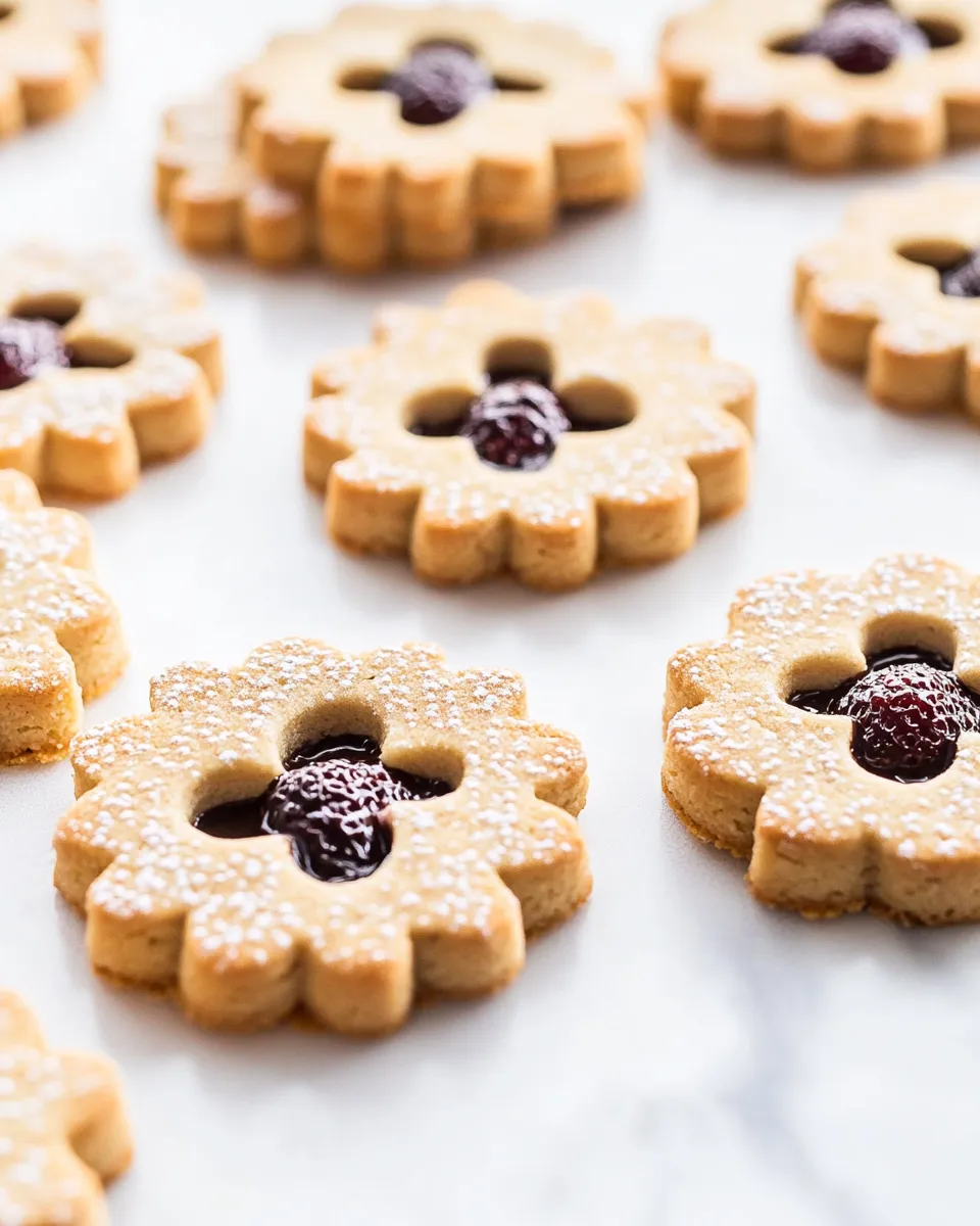 Classic Ampersandwich Cookies (Peanut Linzer Cookies with Strawberry Chocolate Ganache) image