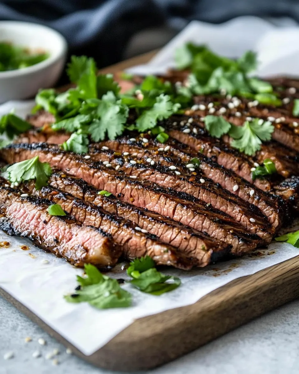 Delicious Asian Grilled Flank Steak Recipe shot