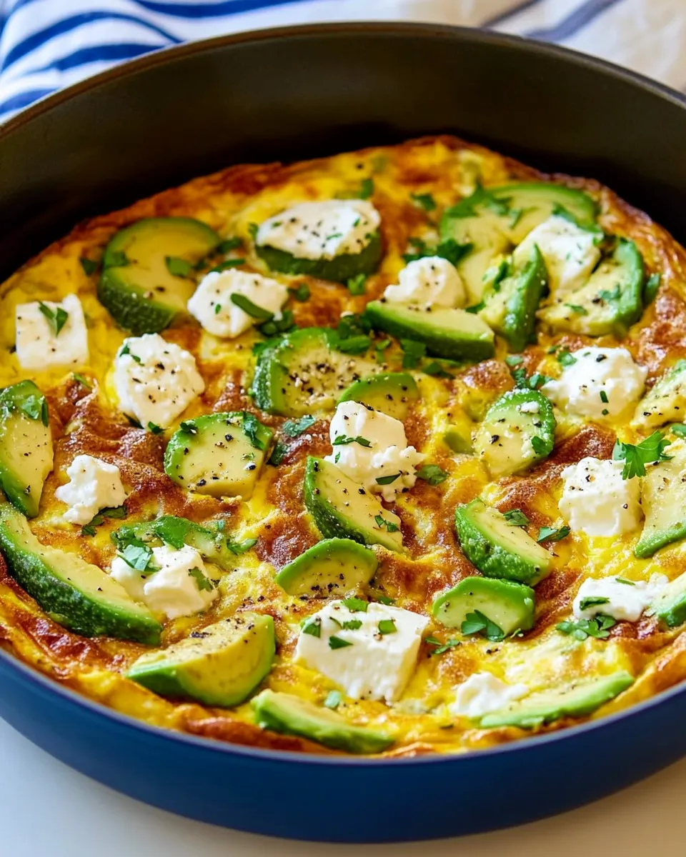 Homemade Avocado Frittata with Cotija and Mozzarella Cheese recipe photo