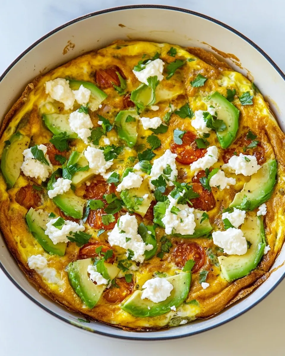 Delicious Avocado Frittata with Cotija and Mozzarella Cheese shot
