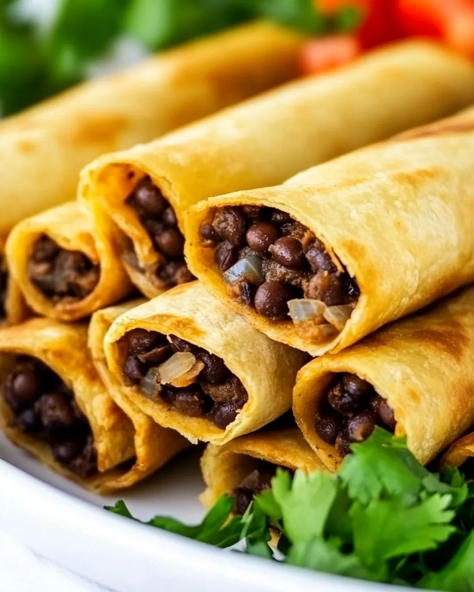 Classic Baked Black Bean Taquitos image