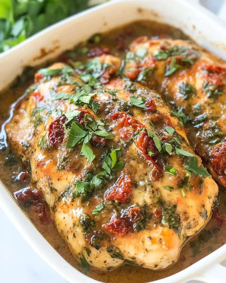 Homemade Baked Creamy Sun-Dried Tomato Chicken photo